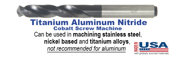 Cobalt Titanium Aluminum Nitride Screw Machine Drill Bit